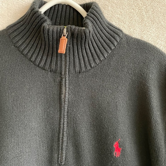 Polo by Ralph Lauren Quarter-Zip Pullover Zip Rib Sweater - Picture 4 of 6
